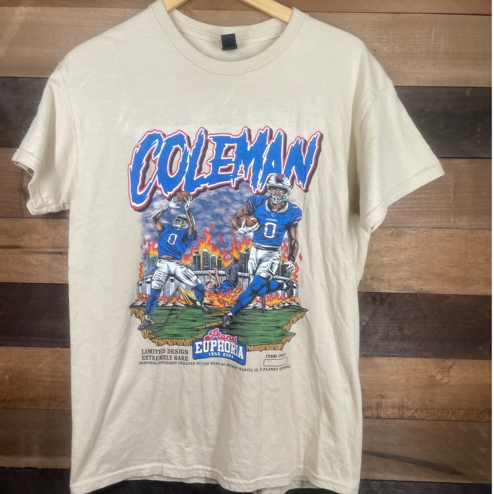 Keon Coleman Planet Euphoria T Shirt Graphic Print Short Sleeve Mens M